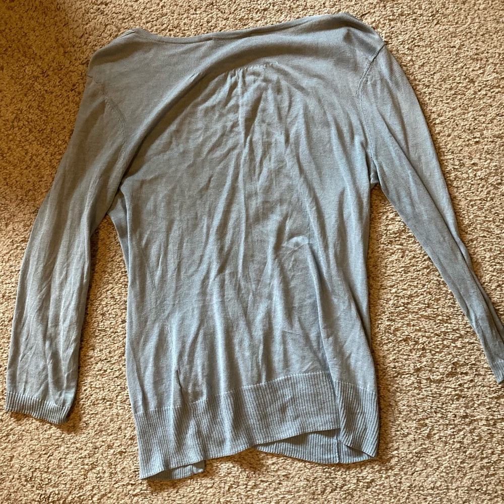 Cashmere blend blue cardigan - Picture 2 of 2